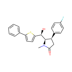 CN1C(=O)C[C@H](c2ccc(F)cc2)[C@@H]1[C@H](O)c1ccc(-c2ccccc2)s1 ZINC000036176555