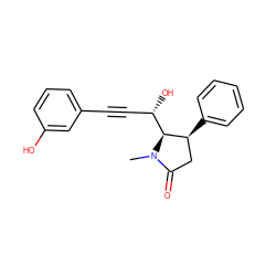 CN1C(=O)C[C@H](c2ccccc2)[C@@H]1[C@@H](O)C#Cc1cccc(O)c1 ZINC000028460822