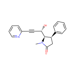 CN1C(=O)C[C@H](c2ccccc2)[C@@H]1[C@@H](O)C#Cc1ccccn1 ZINC000028460587