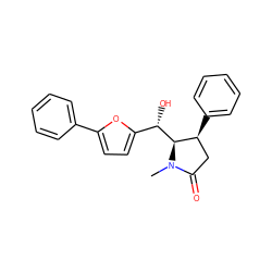 CN1C(=O)C[C@H](c2ccccc2)[C@@H]1[C@@H](O)c1ccc(-c2ccccc2)o1 ZINC000028463426