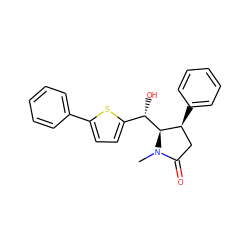 CN1C(=O)C[C@H](c2ccccc2)[C@@H]1[C@@H](O)c1ccc(-c2ccccc2)s1 ZINC000028460955