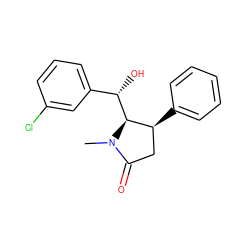 CN1C(=O)C[C@H](c2ccccc2)[C@@H]1[C@@H](O)c1cccc(Cl)c1 ZINC000028464898