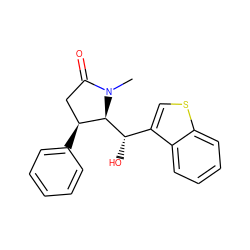 CN1C(=O)C[C@H](c2ccccc2)[C@@H]1[C@@H](O)c1csc2ccccc12 ZINC000028466729