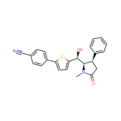 CN1C(=O)C[C@H](c2ccccc2)[C@@H]1[C@H](O)c1ccc(-c2ccc(C#N)cc2)s1 ZINC000034292426