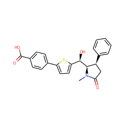 CN1C(=O)C[C@H](c2ccccc2)[C@@H]1[C@H](O)c1ccc(-c2ccc(C(=O)O)cc2)s1 ZINC000036176563