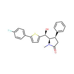 CN1C(=O)C[C@H](c2ccccc2)[C@@H]1[C@H](O)c1ccc(-c2ccc(F)cc2)s1 ZINC000034056761