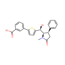 CN1C(=O)C[C@H](c2ccccc2)[C@@H]1[C@H](O)c1ccc(-c2cccc(C(=O)O)c2)s1 ZINC000036176603