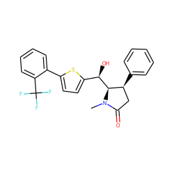 CN1C(=O)C[C@H](c2ccccc2)[C@@H]1[C@H](O)c1ccc(-c2ccccc2C(F)(F)F)s1 ZINC000036176582