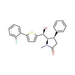 CN1C(=O)C[C@H](c2ccccc2)[C@@H]1[C@H](O)c1ccc(-c2ccccc2F)s1 ZINC000034339483