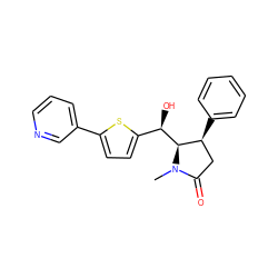 CN1C(=O)C[C@H](c2ccccc2)[C@@H]1[C@H](O)c1ccc(-c2cccnc2)s1 ZINC000034044506