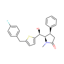 CN1C(=O)C[C@H](c2ccccc2)[C@@H]1[C@H](O)c1ccc(Cc2ccc(F)cc2)s1 ZINC000036176609