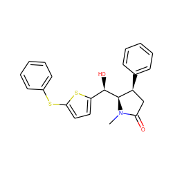 CN1C(=O)C[C@H](c2ccccc2)[C@@H]1[C@H](O)c1ccc(Sc2ccccc2)s1 ZINC000036176567