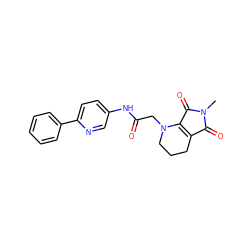 CN1C(=O)C2=C(C1=O)N(CC(=O)Nc1ccc(-c3ccccc3)nc1)CCC2 ZINC001772596872