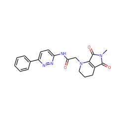 CN1C(=O)C2=C(C1=O)N(CC(=O)Nc1ccc(-c3ccccc3)nn1)CCC2 ZINC001772570750