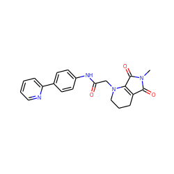 CN1C(=O)C2=C(C1=O)N(CC(=O)Nc1ccc(-c3ccccn3)cc1)CCC2 ZINC001772582181