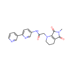 CN1C(=O)C2=C(C1=O)N(CC(=O)Nc1ccc(-c3cccnc3)nc1)CCC2 ZINC001772590617