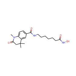 CN1C(=O)CC(C)(C)c2cc(C(=O)NCCCCCCC(=O)NO)ccc21 ZINC000299837781