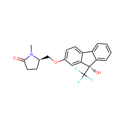 CN1C(=O)CC[C@@H]1COc1ccc2c(c1)[C@](O)(C(F)(F)F)c1ccccc1-2 ZINC000144843479