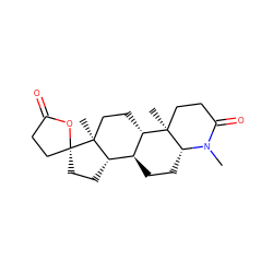 CN1C(=O)CC[C@]2(C)[C@H]3CC[C@@]4(C)[C@@H](CC[C@@]45CCC(=O)O5)[C@@H]3CC[C@@H]12 ZINC000058666035