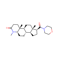 CN1C(=O)CC[C@]2(C)[C@H]3CC[C@]4(C)[C@@H](C(=O)N5CCOCC5)CC[C@H]4[C@@H]3CC[C@@H]12 ZINC000103193280