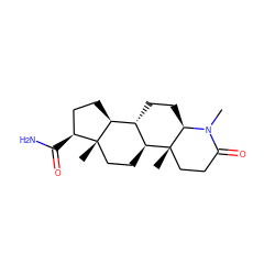 CN1C(=O)CC[C@]2(C)[C@H]3CC[C@]4(C)[C@@H](C(N)=O)CC[C@H]4[C@@H]3CC[C@@H]12 ZINC000169307788