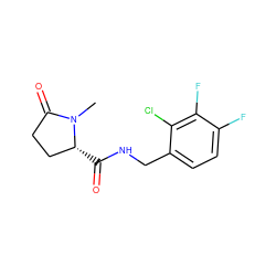 CN1C(=O)CC[C@H]1C(=O)NCc1ccc(F)c(F)c1Cl ZINC000095565583