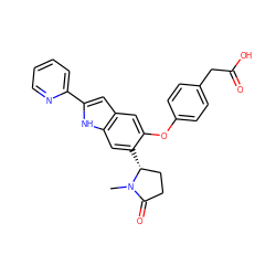 CN1C(=O)CC[C@H]1c1cc2[nH]c(-c3ccccn3)cc2cc1Oc1ccc(CC(=O)O)cc1 ZINC000209690823