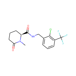 CN1C(=O)CCC[C@H]1C(=O)NCc1cccc(C(F)(F)F)c1Cl ZINC000043199837