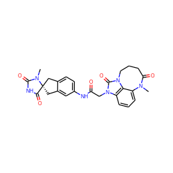 CN1C(=O)CCCn2c(=O)n(CC(=O)Nc3ccc4c(c3)C[C@]3(C4)C(=O)NC(=O)N3C)c3cccc1c32 ZINC000038257349