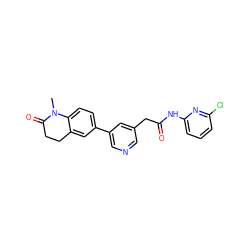 CN1C(=O)CCc2cc(-c3cncc(CC(=O)Nc4cccc(Cl)n4)c3)ccc21 ZINC000221049909