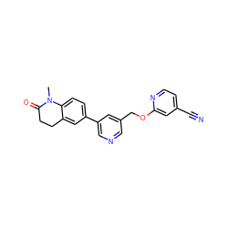 CN1C(=O)CCc2cc(-c3cncc(COc4cc(C#N)ccn4)c3)ccc21 ZINC000220995344