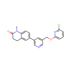 CN1C(=O)CCc2cc(-c3cncc(COc4cccc(Cl)n4)c3)ccc21 ZINC000221364136