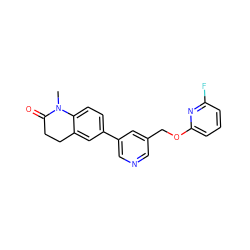 CN1C(=O)CCc2cc(-c3cncc(COc4cccc(F)n4)c3)ccc21 ZINC000220995419