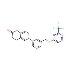 CN1C(=O)CCc2cc(-c3cncc(COc4ccnc(C(F)(F)F)n4)c3)ccc21 ZINC000220969025