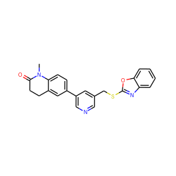 CN1C(=O)CCc2cc(-c3cncc(CSc4nc5ccccc5o4)c3)ccc21 ZINC000220969306