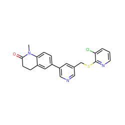 CN1C(=O)CCc2cc(-c3cncc(CSc4ncccc4Cl)c3)ccc21 ZINC000220995269