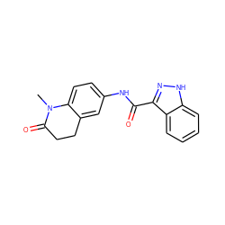 CN1C(=O)CCc2cc(NC(=O)c3n[nH]c4ccccc34)ccc21 ZINC000075550134