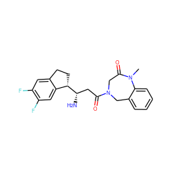 CN1C(=O)CN(C(=O)C[C@H](N)[C@H]2CCc3cc(F)c(F)cc32)Cc2ccccc21 ZINC000218043520