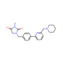 CN1C(=O)CN(Cc2ccc(-c3cccc(CN4CCCCC4)n3)cc2)C1=O ZINC000072124330