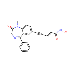 CN1C(=O)CN=C(c2ccccc2)c2cc(C#C/C=C/C(=O)NO)ccc21 ZINC000096916628