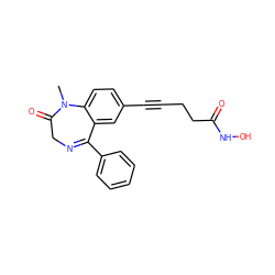 CN1C(=O)CN=C(c2ccccc2)c2cc(C#CCCC(=O)NO)ccc21 ZINC000096916624