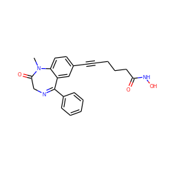 CN1C(=O)CN=C(c2ccccc2)c2cc(C#CCCCC(=O)NO)ccc21 ZINC000040955037