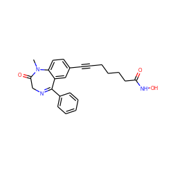 CN1C(=O)CN=C(c2ccccc2)c2cc(C#CCCCCC(=O)NO)ccc21 ZINC000096916626