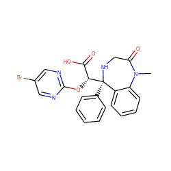 CN1C(=O)CN[C@](c2ccccc2)([C@H](Oc2ncc(Br)cn2)C(=O)O)c2ccccc21 ZINC000013561028