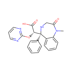 CN1C(=O)CN[C@](c2ccccc2)([C@H](Oc2ncccn2)C(=O)O)c2ccccc21 ZINC000013561022