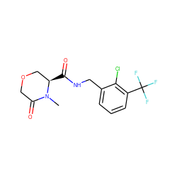 CN1C(=O)COC[C@H]1C(=O)NCc1cccc(C(F)(F)F)c1Cl ZINC000043199815