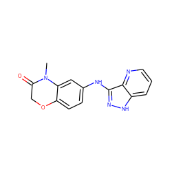 CN1C(=O)COc2ccc(Nc3n[nH]c4cccnc34)cc21 ZINC000166965201