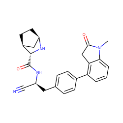 CN1C(=O)Cc2c(-c3ccc(C[C@@H](C#N)NC(=O)[C@H]4N[C@@H]5CC[C@H]4C5)cc3)cccc21 ZINC000261162313