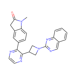 CN1C(=O)Cc2cc(-c3nccnc3C3CN(c4ncc5ccccc5n4)C3)ccc21 ZINC000140191237