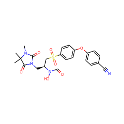 CN1C(=O)N(C[C@@H](CS(=O)(=O)c2ccc(Oc3ccc(C#N)cc3)cc2)N(O)C=O)C(=O)C1(C)C ZINC000013471928